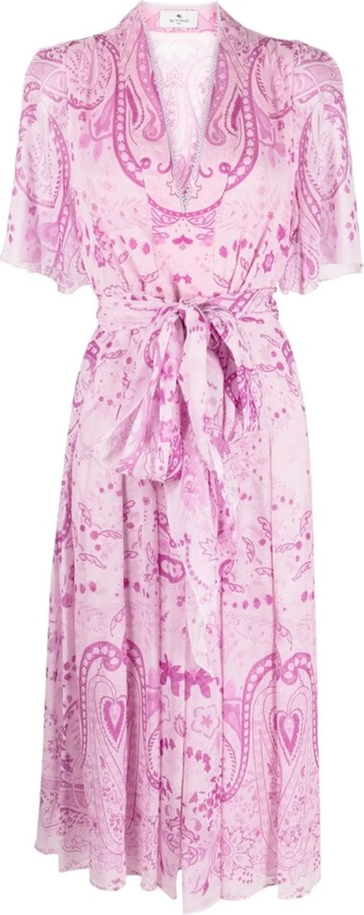 Paisley-Print Silk Midi Dress