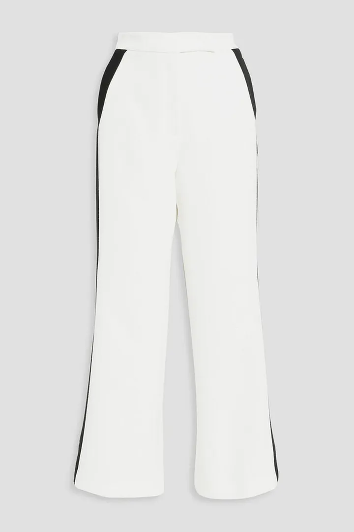 Striped twill wide-leg pants