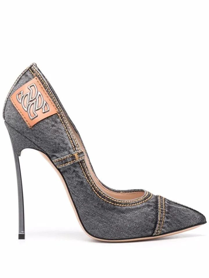 Flora Denim stiletto pumps