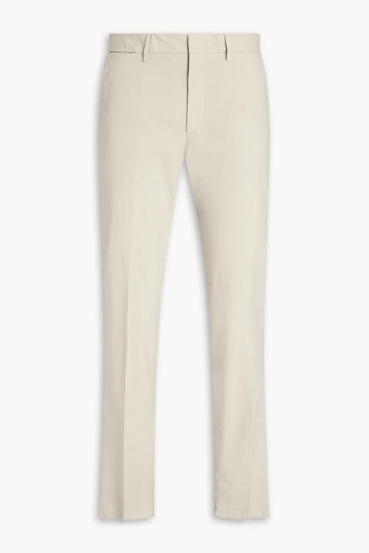 Slim-fit stretch-cotton poplin suit pants