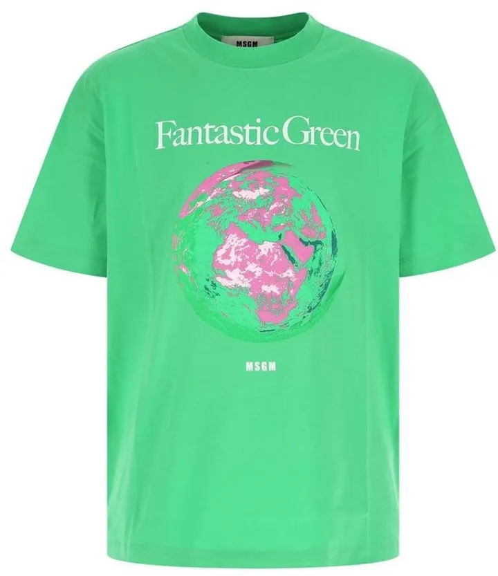 MSGM Graphic Printed Crewneck T-Shirt