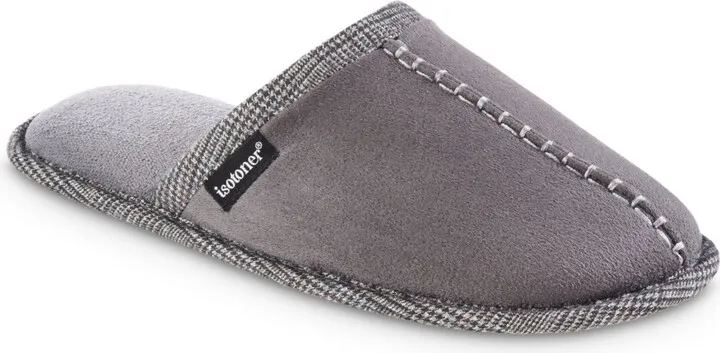 Isotoner Men's Memory Foam Microsuede Titus Scuff Slippers