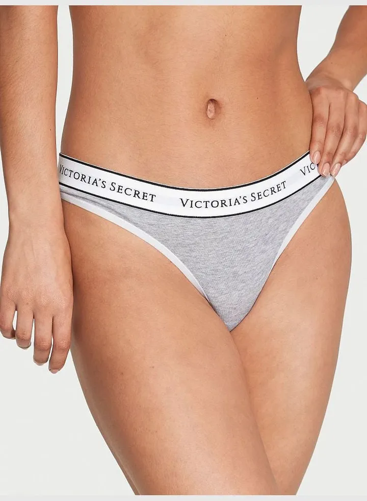 Logo Cotton Thong Panty