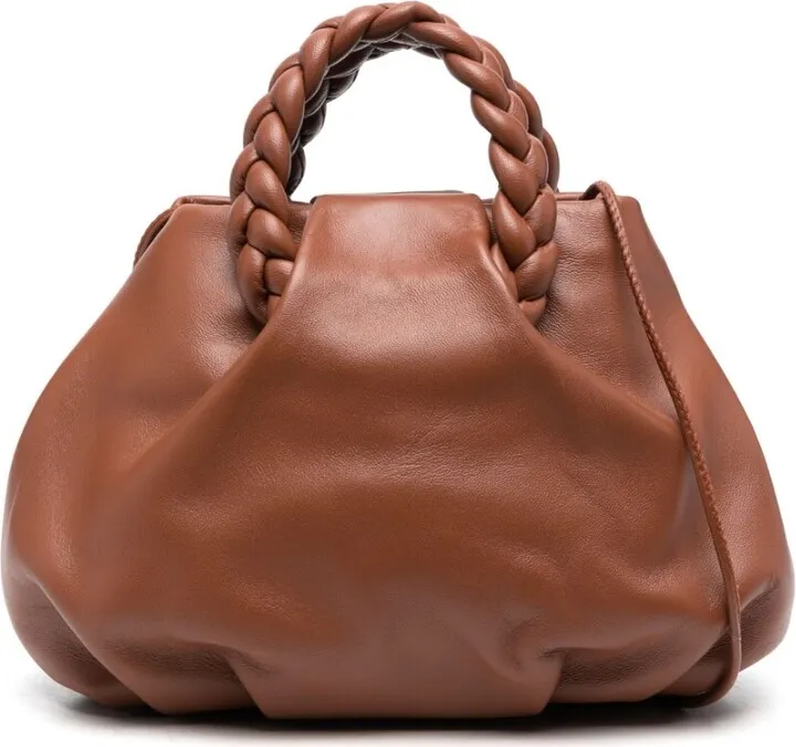 HEREU- Bombon Braided Handle Leather Handbag