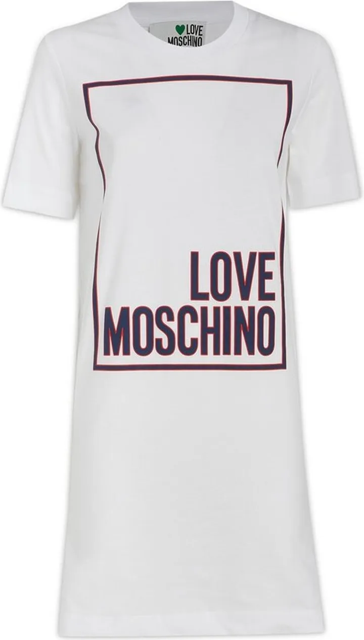 Love Moschino Logo-Printed Crewneck Mini T-Shirt Dress