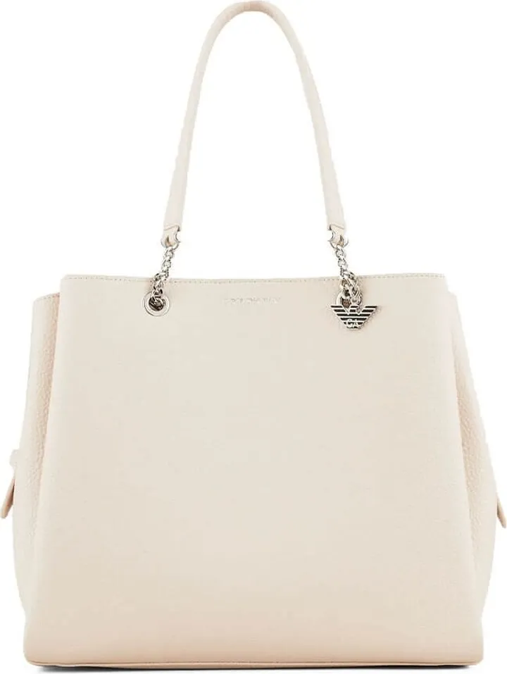 Emporio Armani Charm Cream Shopping Bag