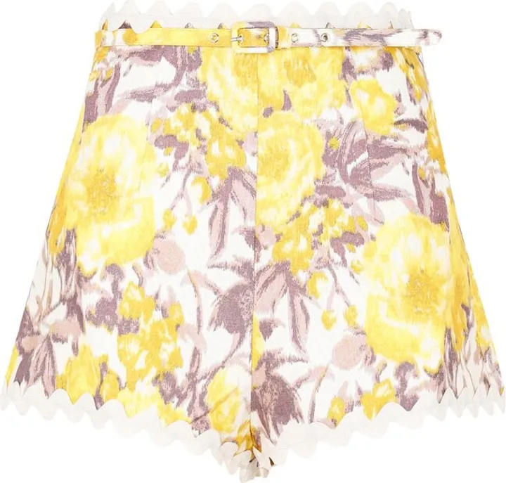 Zimmermann Floral Printed Belted Shorts