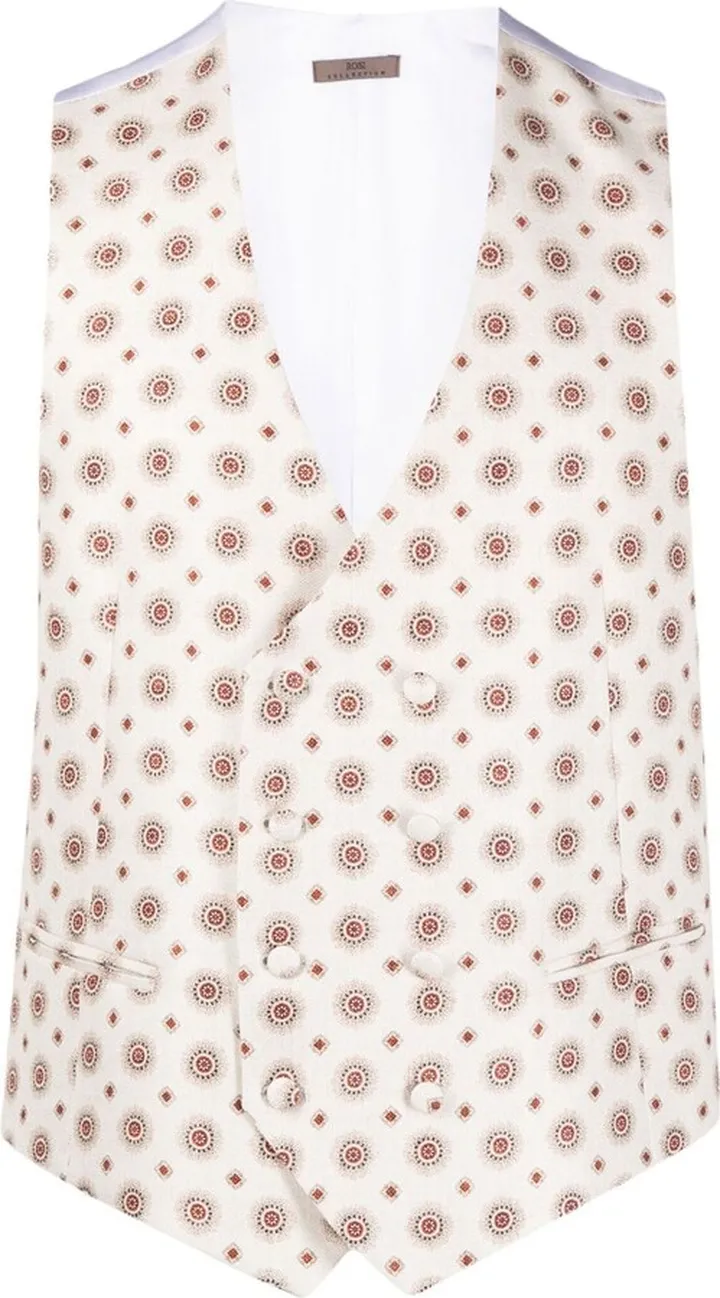 Graphic-Print Silk Waistcoat