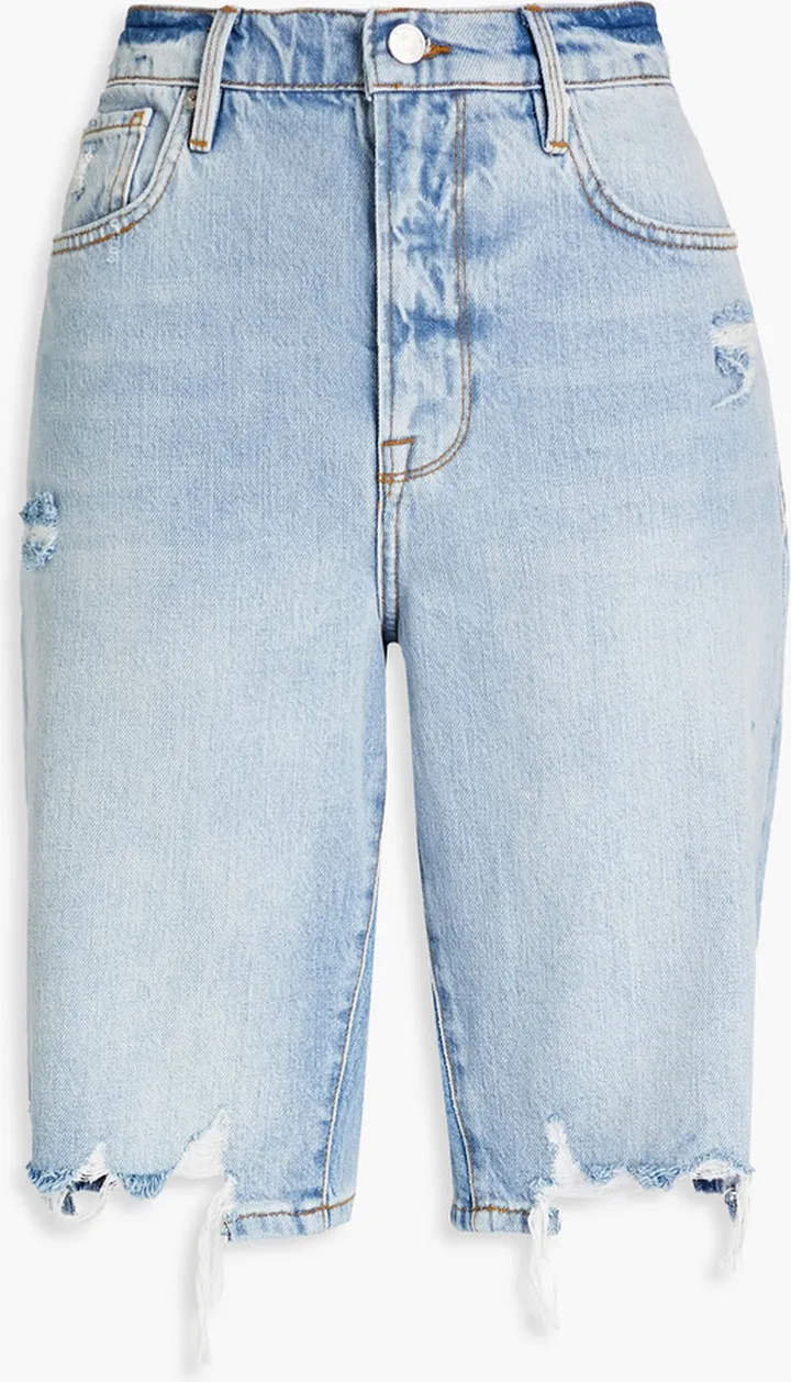 Le Vintage Bermuda distressed denim shorts