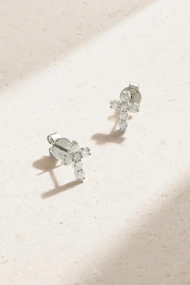 Anita Ko - 18-karat White Gold Diamond Earrings - One size