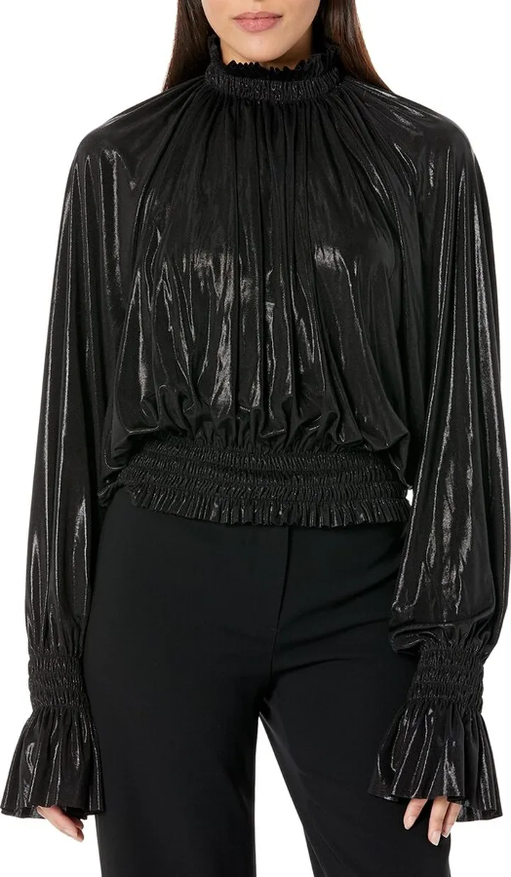 Norma Kamali Women's Mock Turtle Peasant TOP