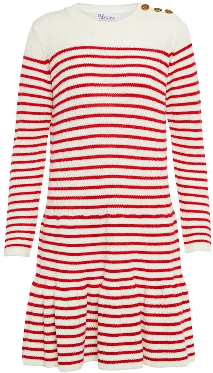 Striped virgin wool minidress