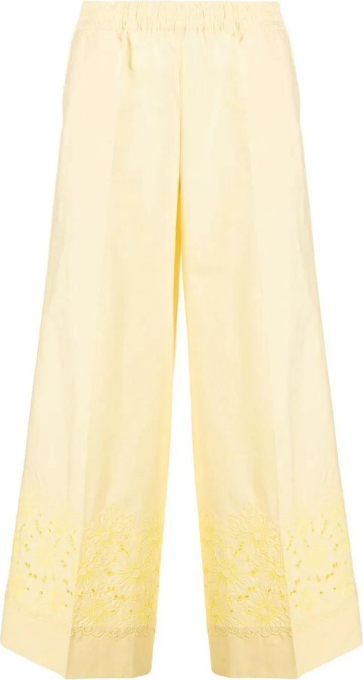 Broderie-Anglaise Straight-Leg Trousers