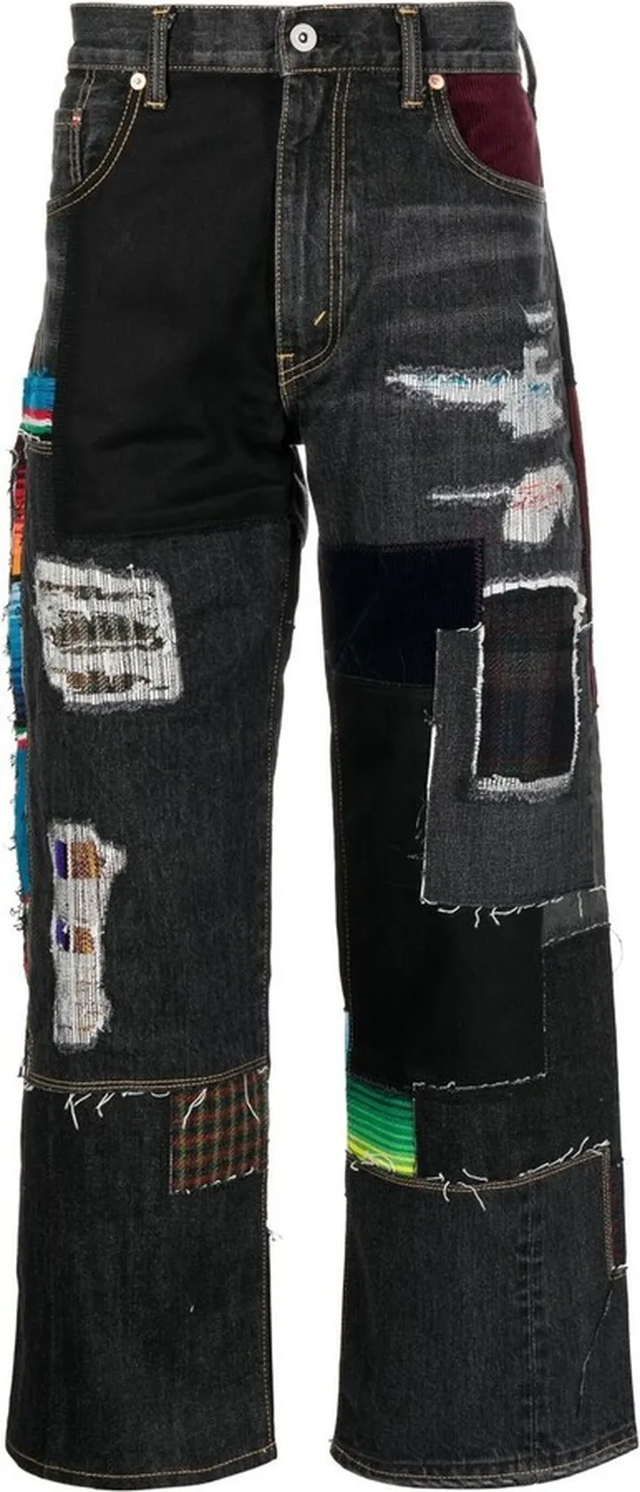 Patchwork Wide-Leg Jeans
