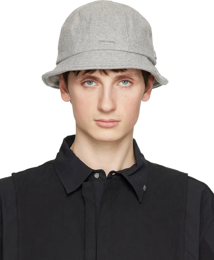 C2H4 Gray Curvilinear Bucket Hat