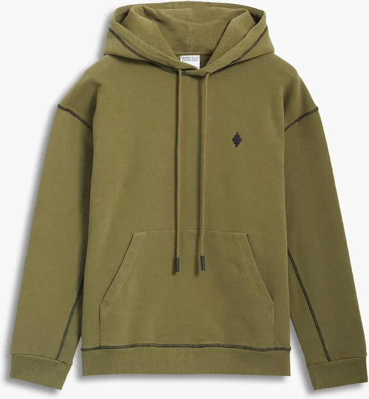 Embroidered French cotton-blend terry hoodie