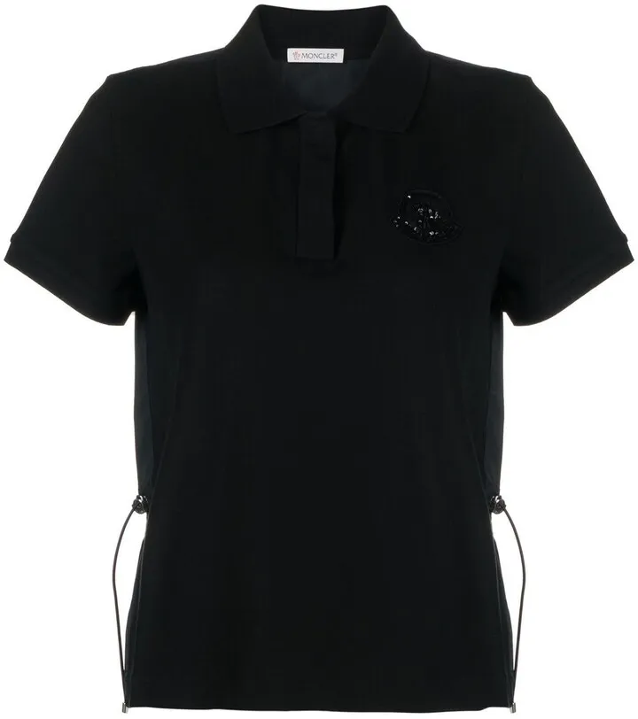 Logo-Patch Drawstring Polo Top