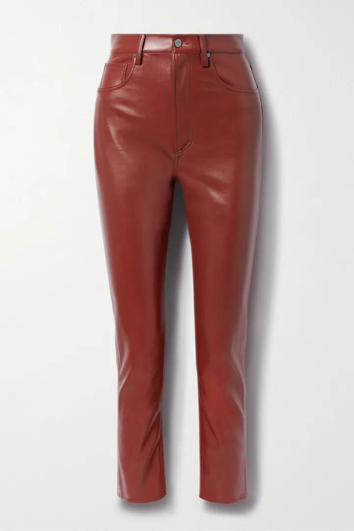Anine Bing - Sonya Faux Leather Straight-leg Pants - Burgundy