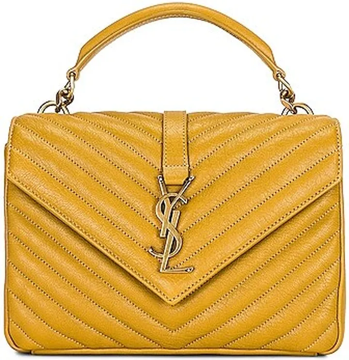 Saint Laurent Medium College Bag in Mustard