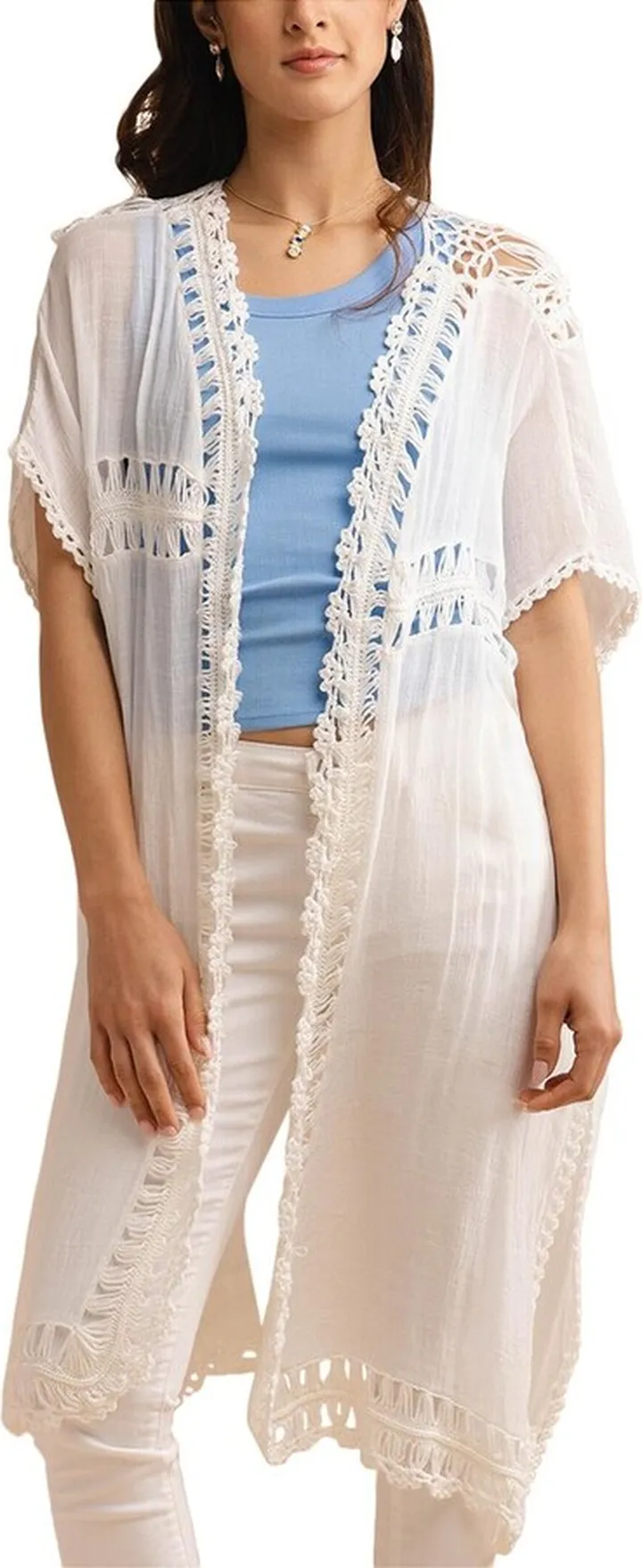 Saachi Crochet Detail Kimono