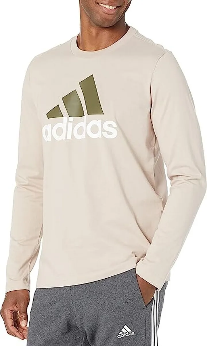 adidas Essentials Long Sleeve Tee (Wonder Taupe) Men's Clothing