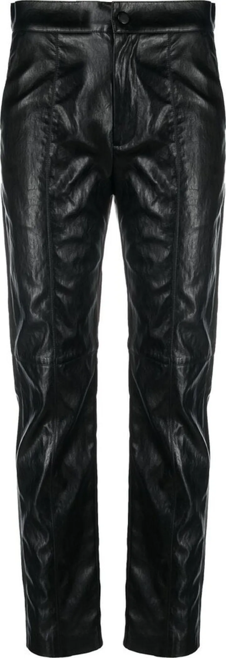 High-Waisted Faux-Leather Trousers