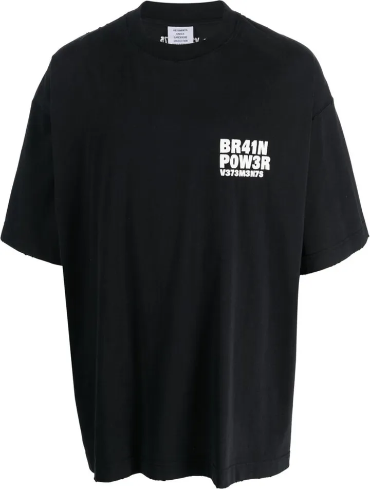 'BR41N P0W3R' slogan T-shirt