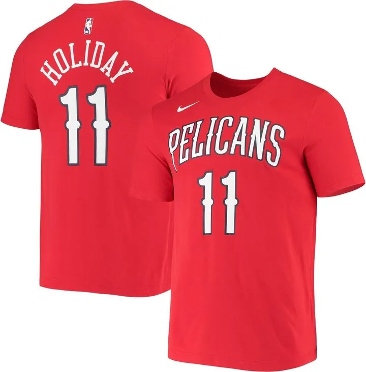Men's Nike Jrue Holiday Red New Orleans Pelicans Name and Number Performance T-shirt