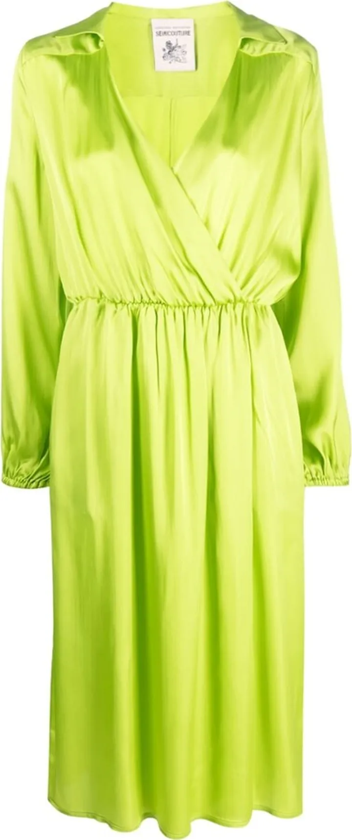 plunging V-neck midi-dress