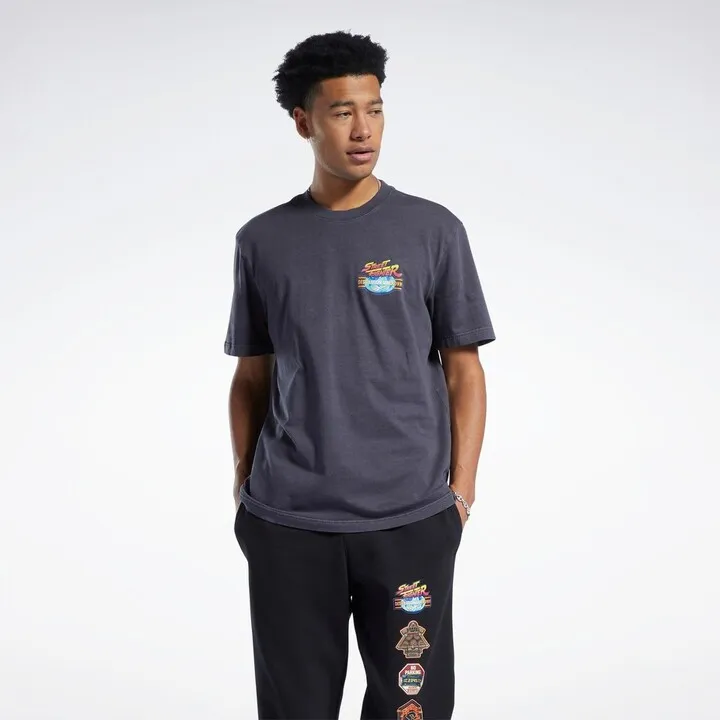 Reebok Street Fighter Graphic T-Shirt Mens Athletic T-Shirts Medium Black