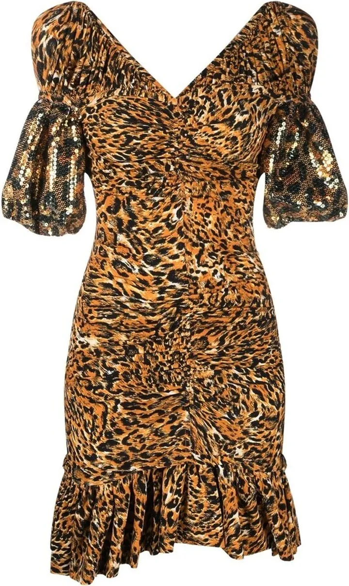 Puff-Sleeve Mini Dress