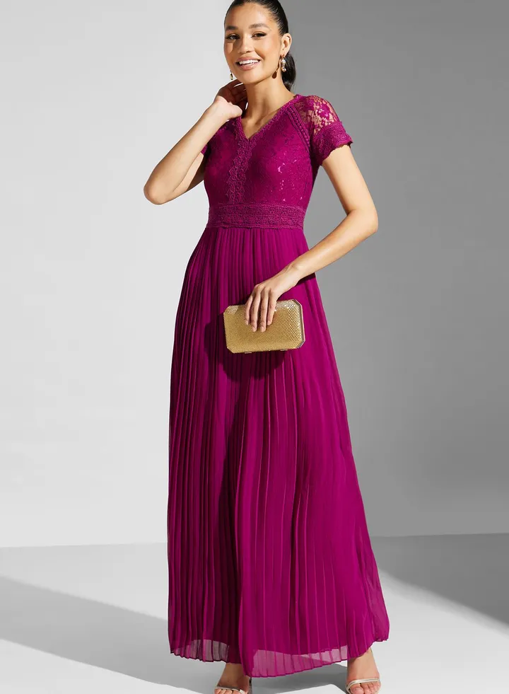 V-Neck Ruched Detail Dress