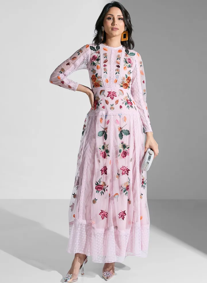 Embellished Tiered Dress
