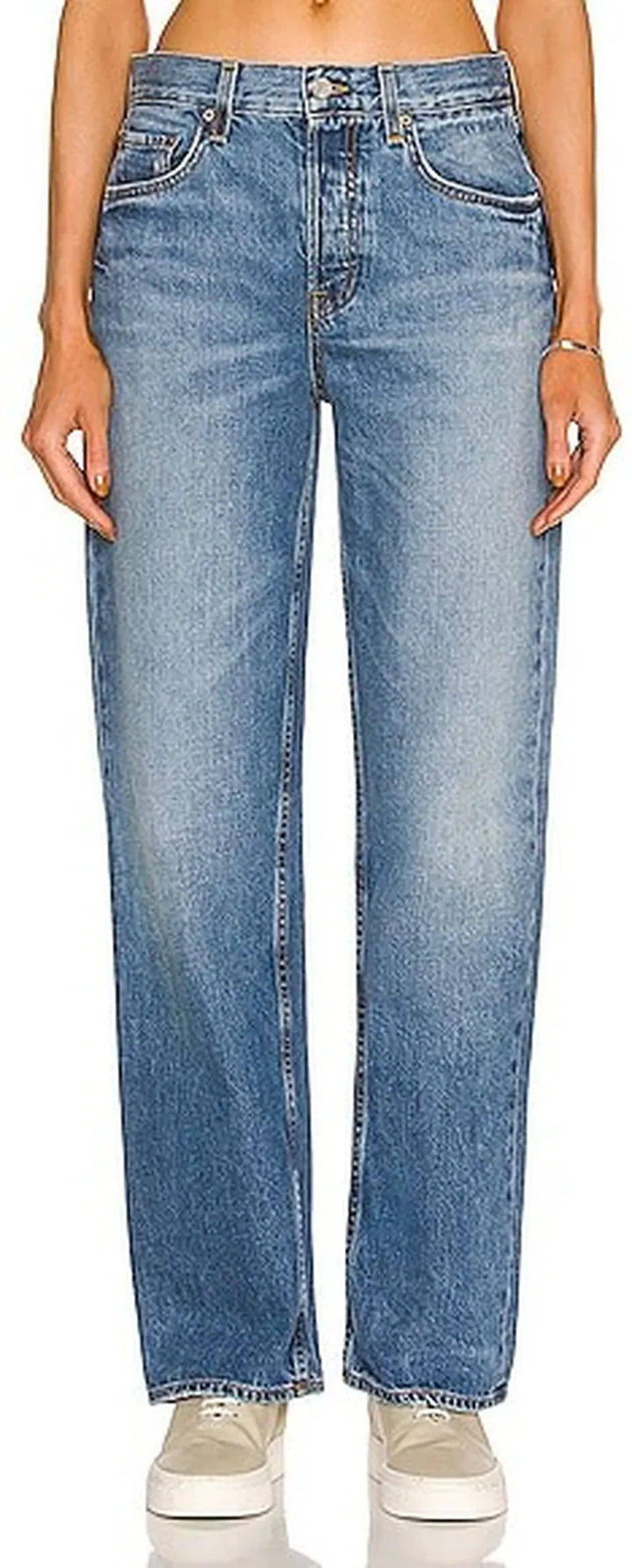 GRLFRND Bella Low Rise Boyfriend in Blue