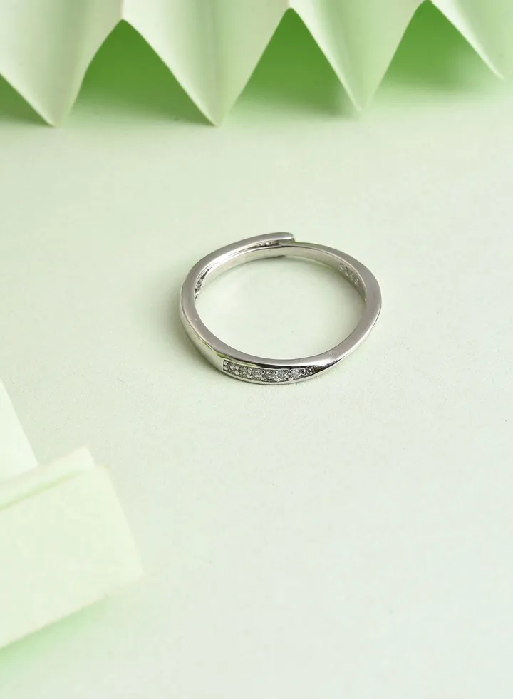 Silver Plated Designer Stone Ring