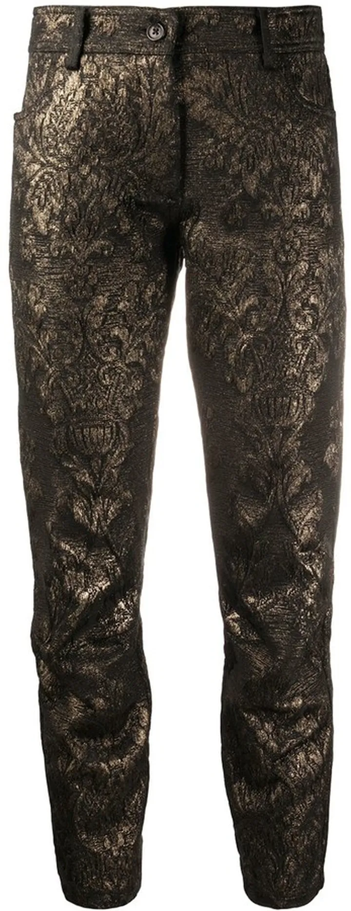 Cropped Metallic Thread Trousers