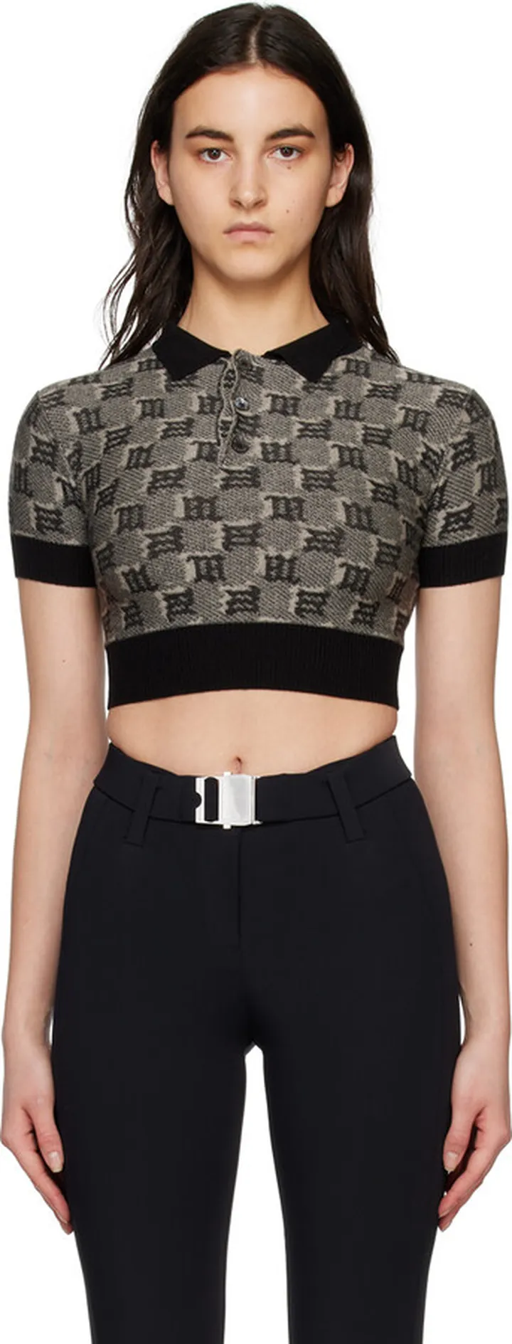 MISBHV Black & Taupe Monogram Polo