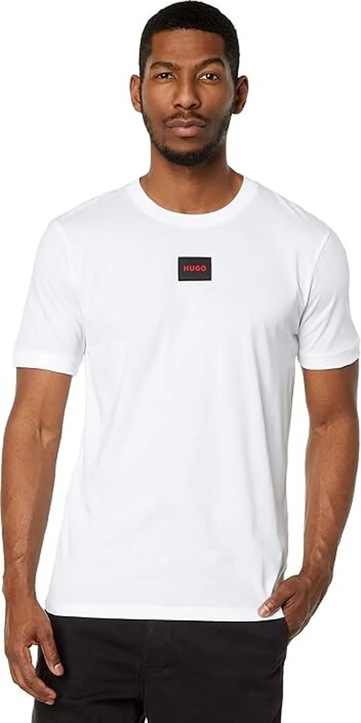 BOSS Diragolino Ribbed Crew Neck T-Shirt (Linen White) Men's Clothing