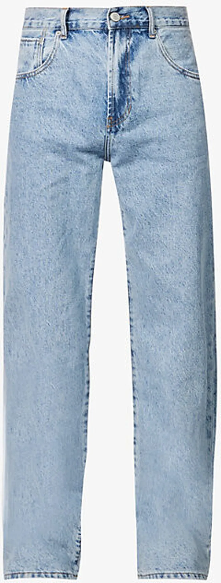 Mens Medium Indigo Hayes Brand-patch Relaxed-fit Jeans