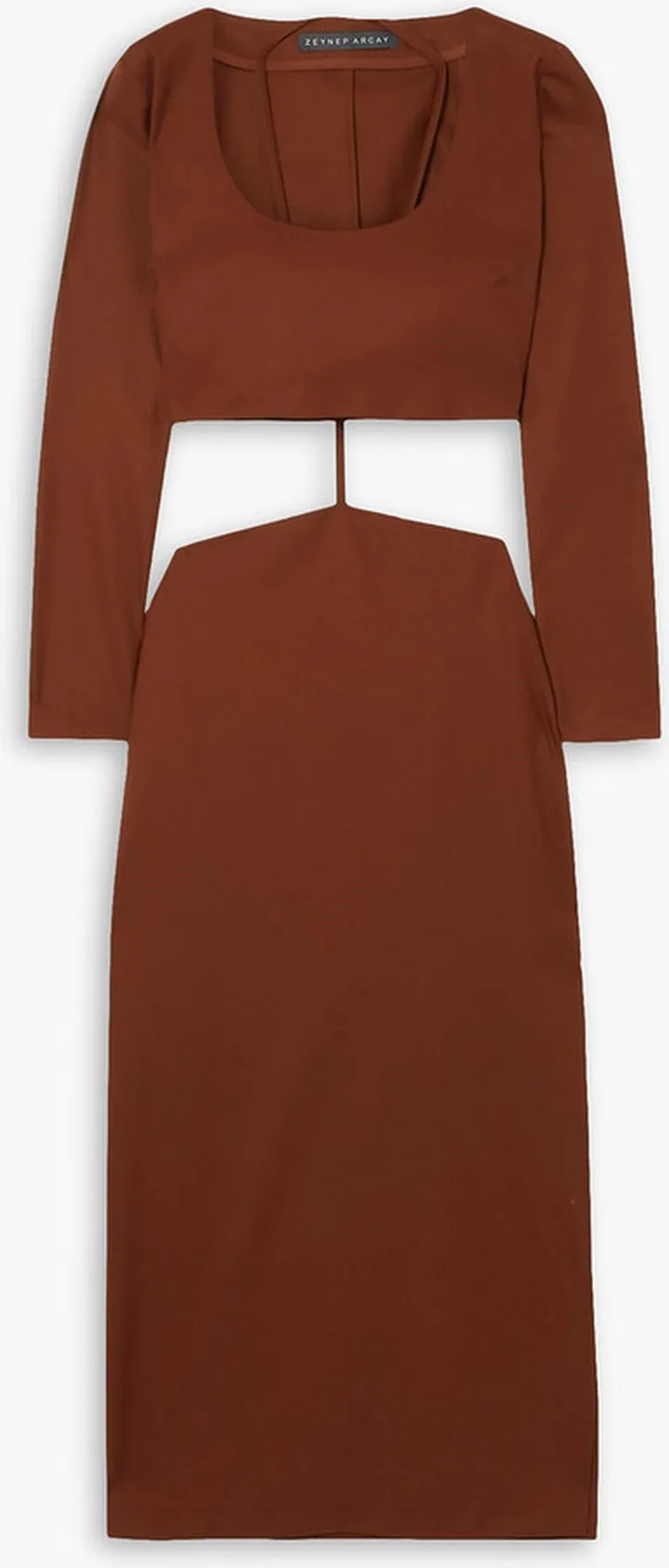 Cutout stretch-wool midi dress