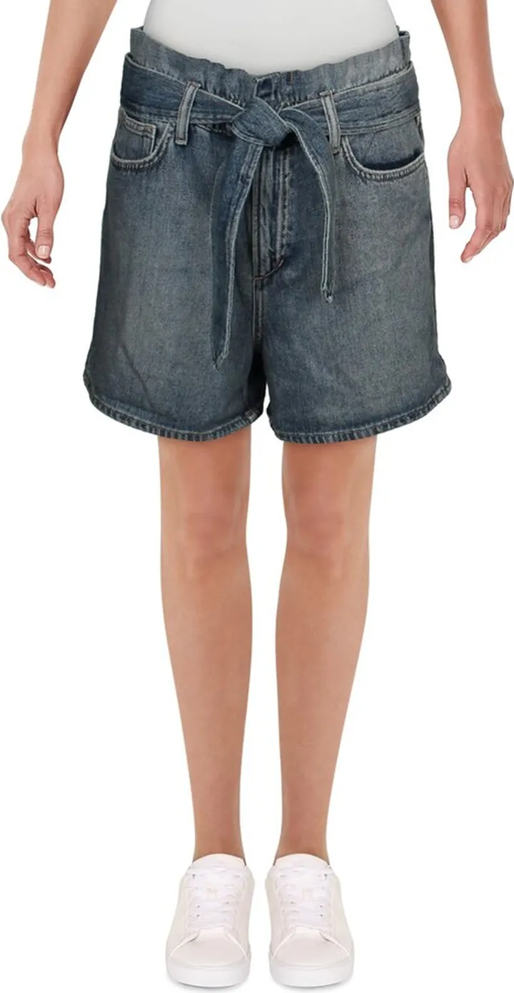 Brinkley Womens High Waist Cuffed Denim Shorts