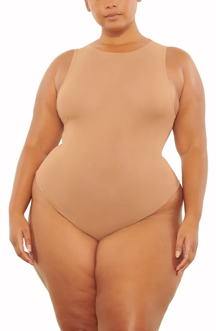 Jelly Sheer Crewneck Thong Bodysuit