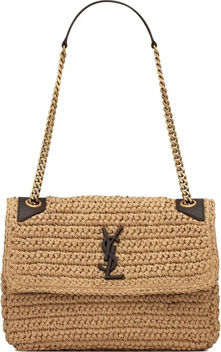 medium Niki raffia shoulder bag