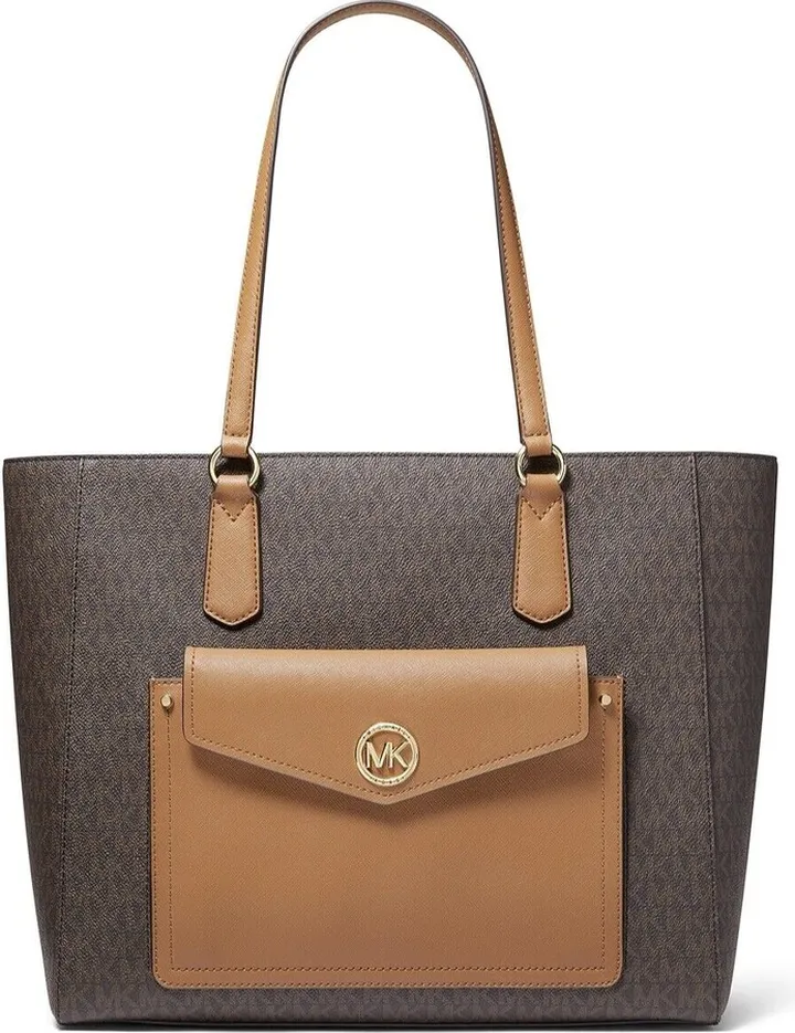 Michael Kors Women's Joey MK Signature TZ Snap Pocket Tote