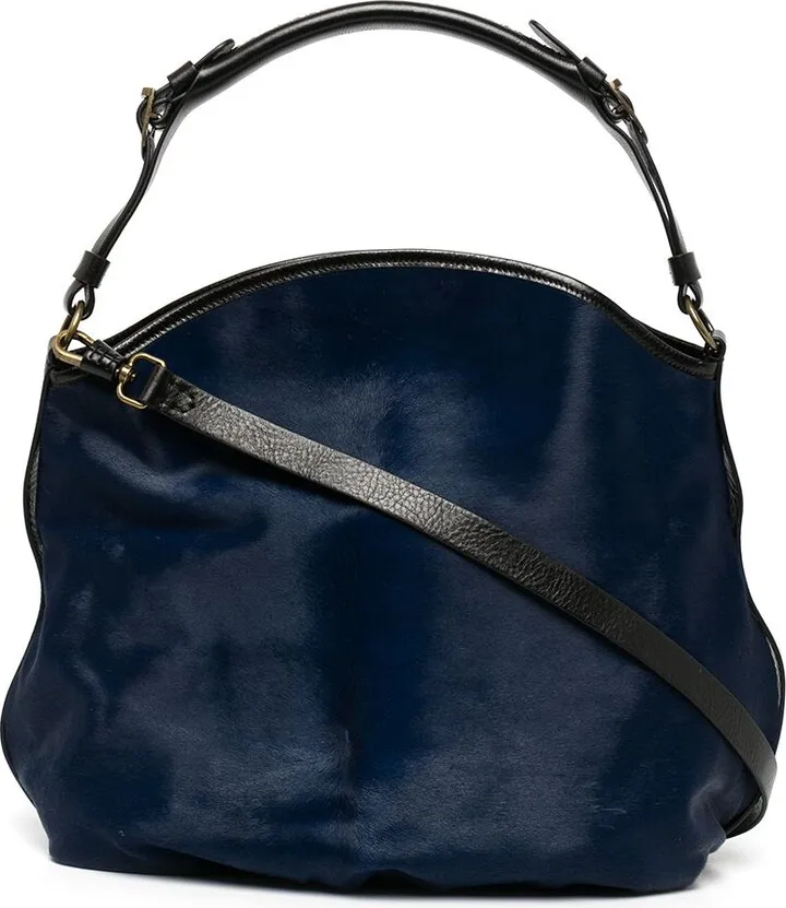 Two-Tone Calf Hair Shoulder Bag