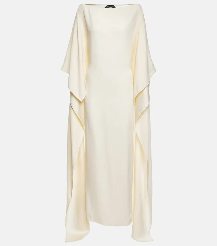 Leggera cape-detail crepe gown
