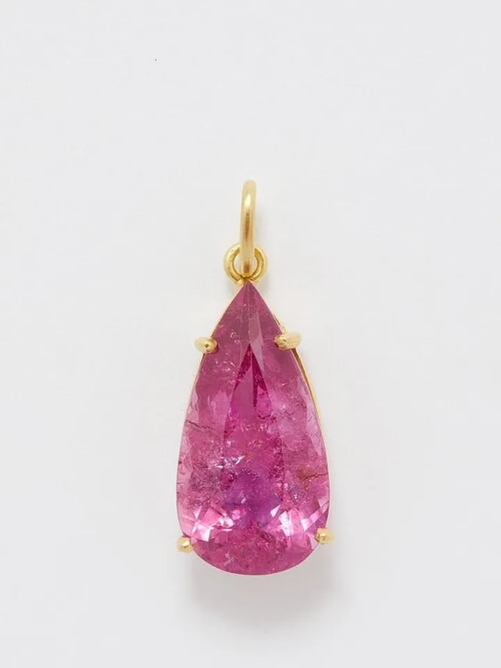 Gemmy Gem Tourmaline & 18kt Gold Charm
