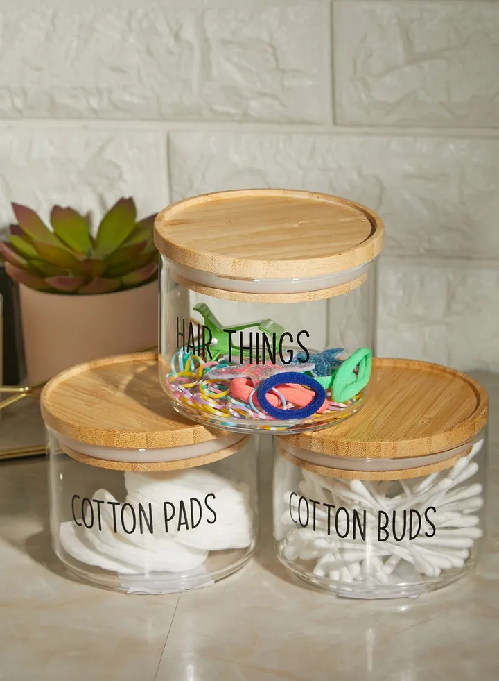 Set Of 3 Beauty Stacking Jars