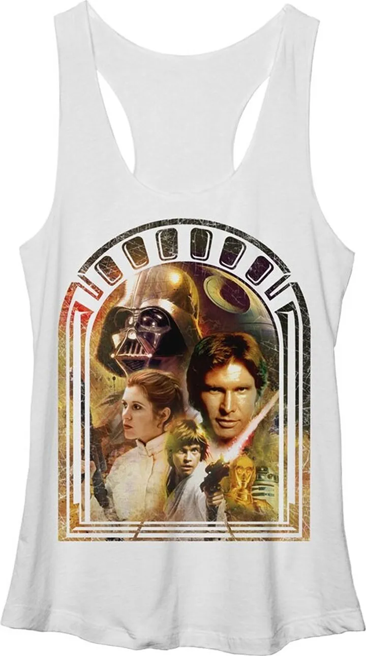 Women's Star Wars Doorway to Destiny Racerback Tank Top - White Heather - Medium