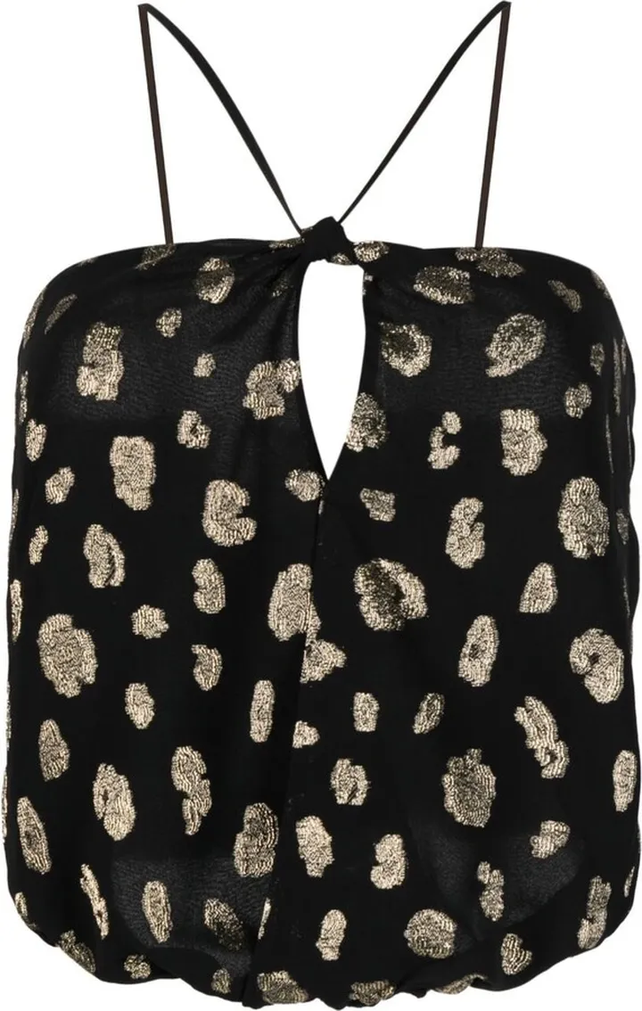 Metallic-Threading Halterneck Cami Top